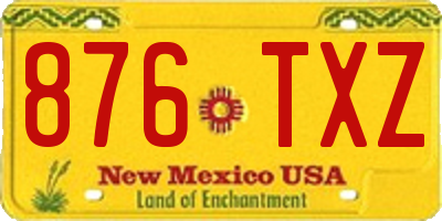 NM license plate 876TXZ