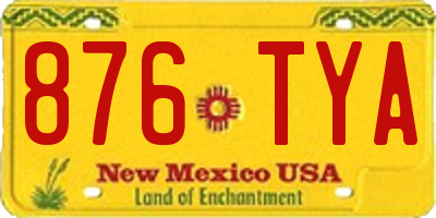 NM license plate 876TYA