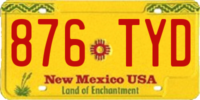 NM license plate 876TYD
