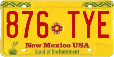 NM license plate 876TYE