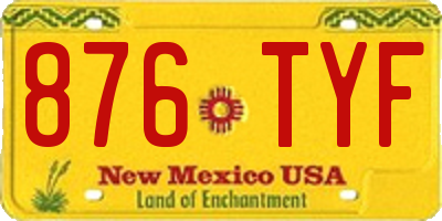 NM license plate 876TYF