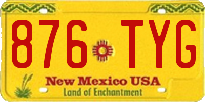 NM license plate 876TYG