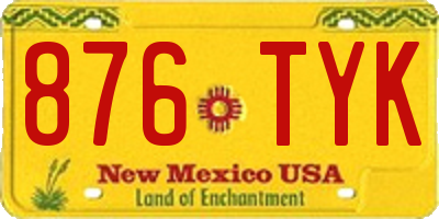 NM license plate 876TYK