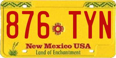 NM license plate 876TYN