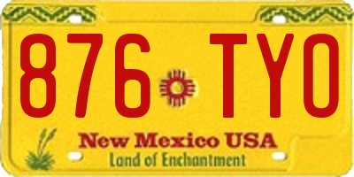 NM license plate 876TYO