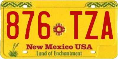 NM license plate 876TZA