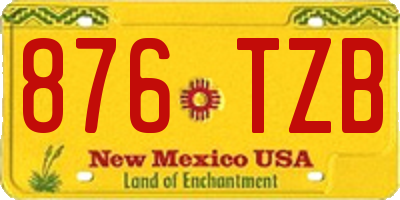 NM license plate 876TZB