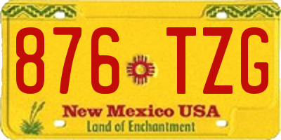 NM license plate 876TZG