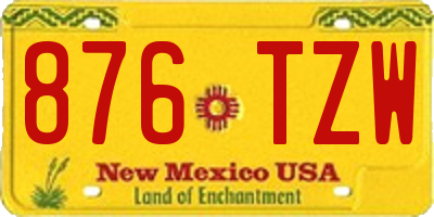 NM license plate 876TZW