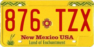 NM license plate 876TZX