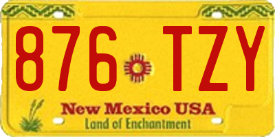 NM license plate 876TZY