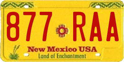 NM license plate 877RAA