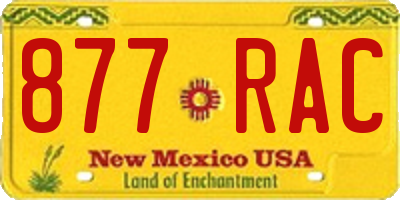 NM license plate 877RAC