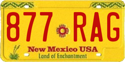 NM license plate 877RAG