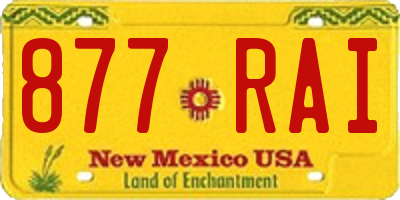 NM license plate 877RAI