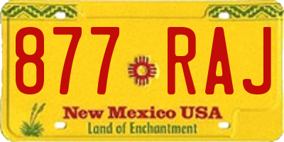 NM license plate 877RAJ