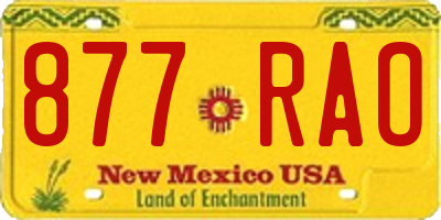 NM license plate 877RAO