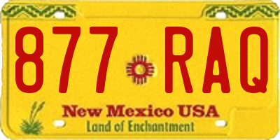 NM license plate 877RAQ