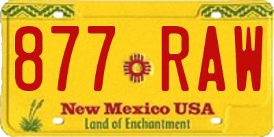 NM license plate 877RAW