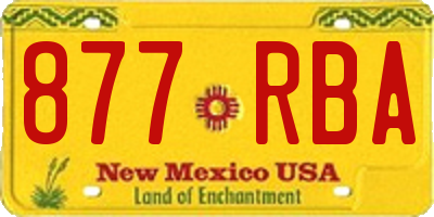 NM license plate 877RBA