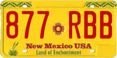 NM license plate 877RBB