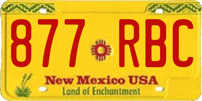 NM license plate 877RBC