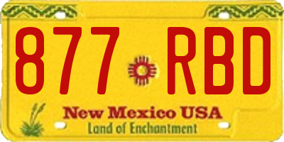 NM license plate 877RBD