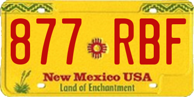 NM license plate 877RBF