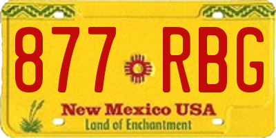 NM license plate 877RBG