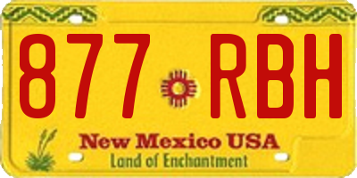 NM license plate 877RBH