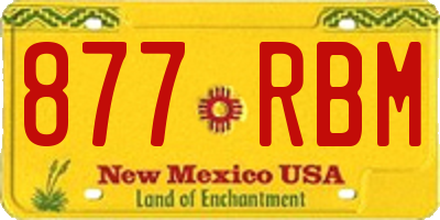 NM license plate 877RBM
