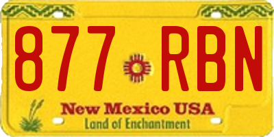 NM license plate 877RBN