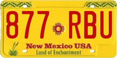 NM license plate 877RBU