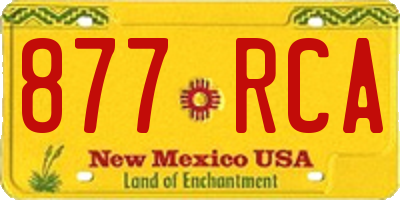 NM license plate 877RCA