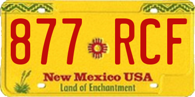 NM license plate 877RCF