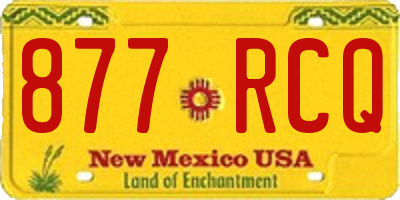 NM license plate 877RCQ