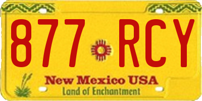 NM license plate 877RCY