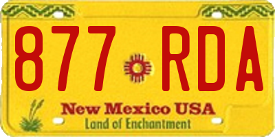 NM license plate 877RDA