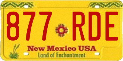NM license plate 877RDE