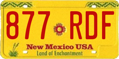 NM license plate 877RDF