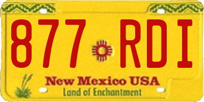 NM license plate 877RDI