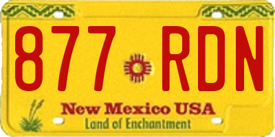 NM license plate 877RDN