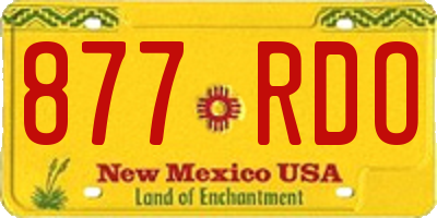 NM license plate 877RDO