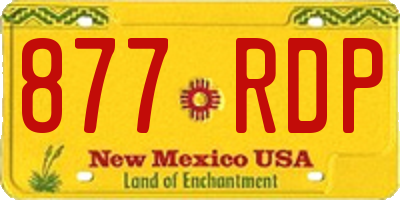 NM license plate 877RDP
