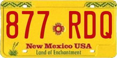 NM license plate 877RDQ