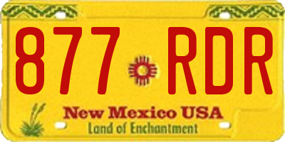 NM license plate 877RDR