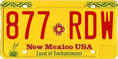 NM license plate 877RDW