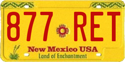 NM license plate 877RET