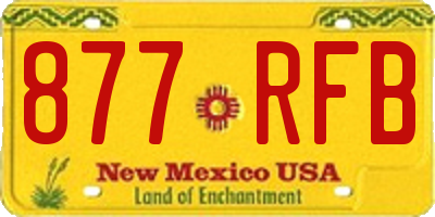 NM license plate 877RFB