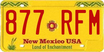 NM license plate 877RFM